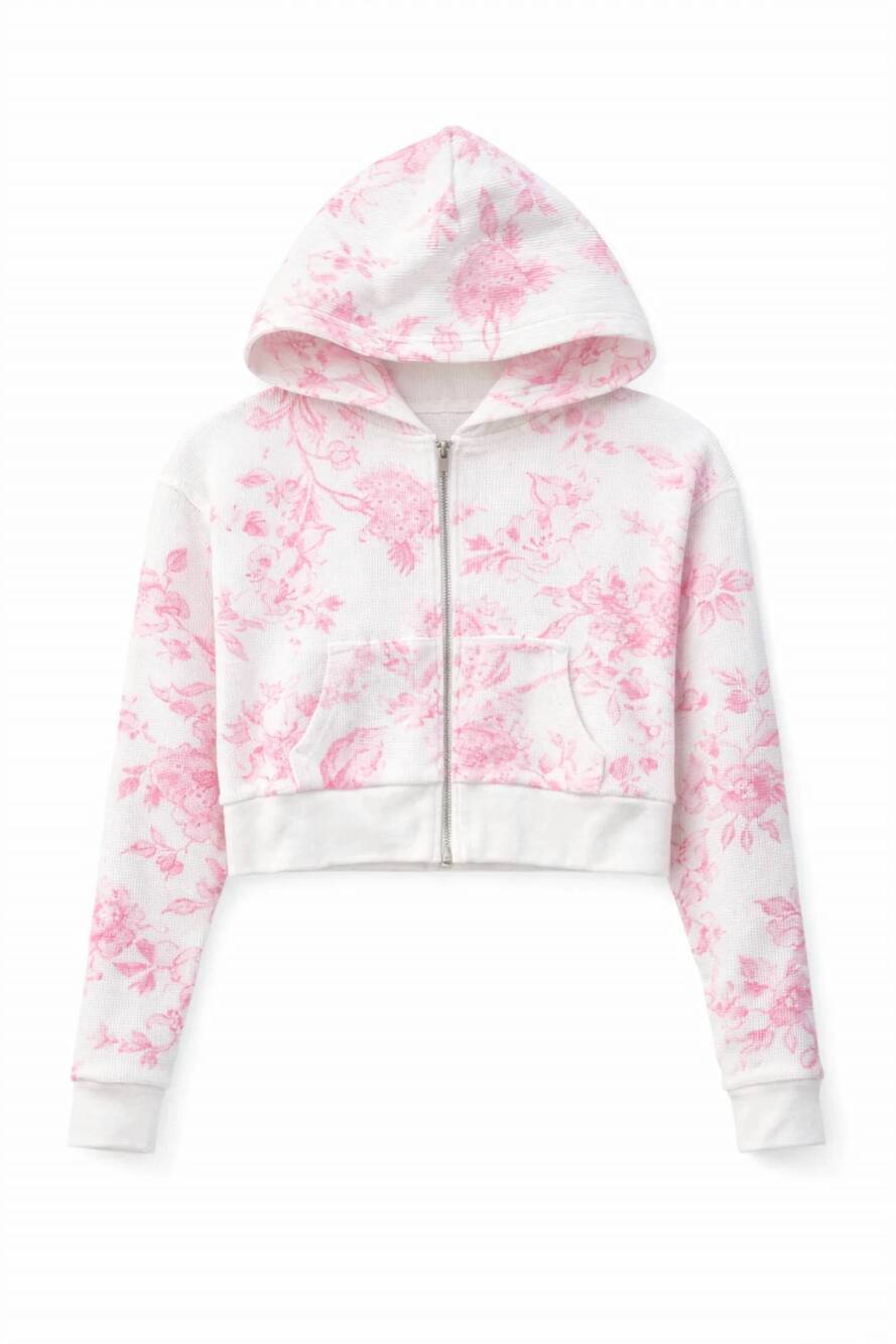 NEW KATIE J NYC junior brynn hoodie in light pink toile